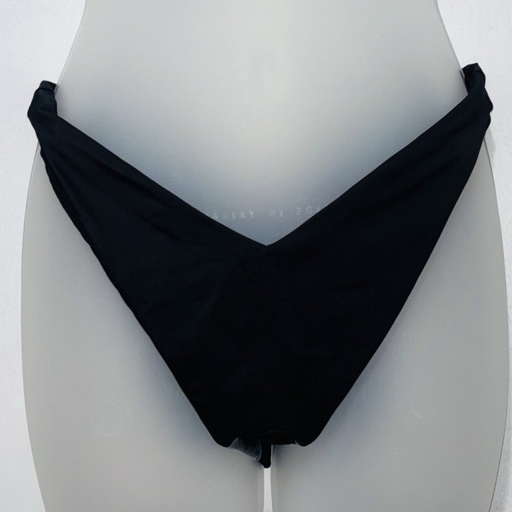 ASOS Black High Leg V Front Bikini Bottoms‎ Cheeky Sz 2 Resort Cruise Tropical